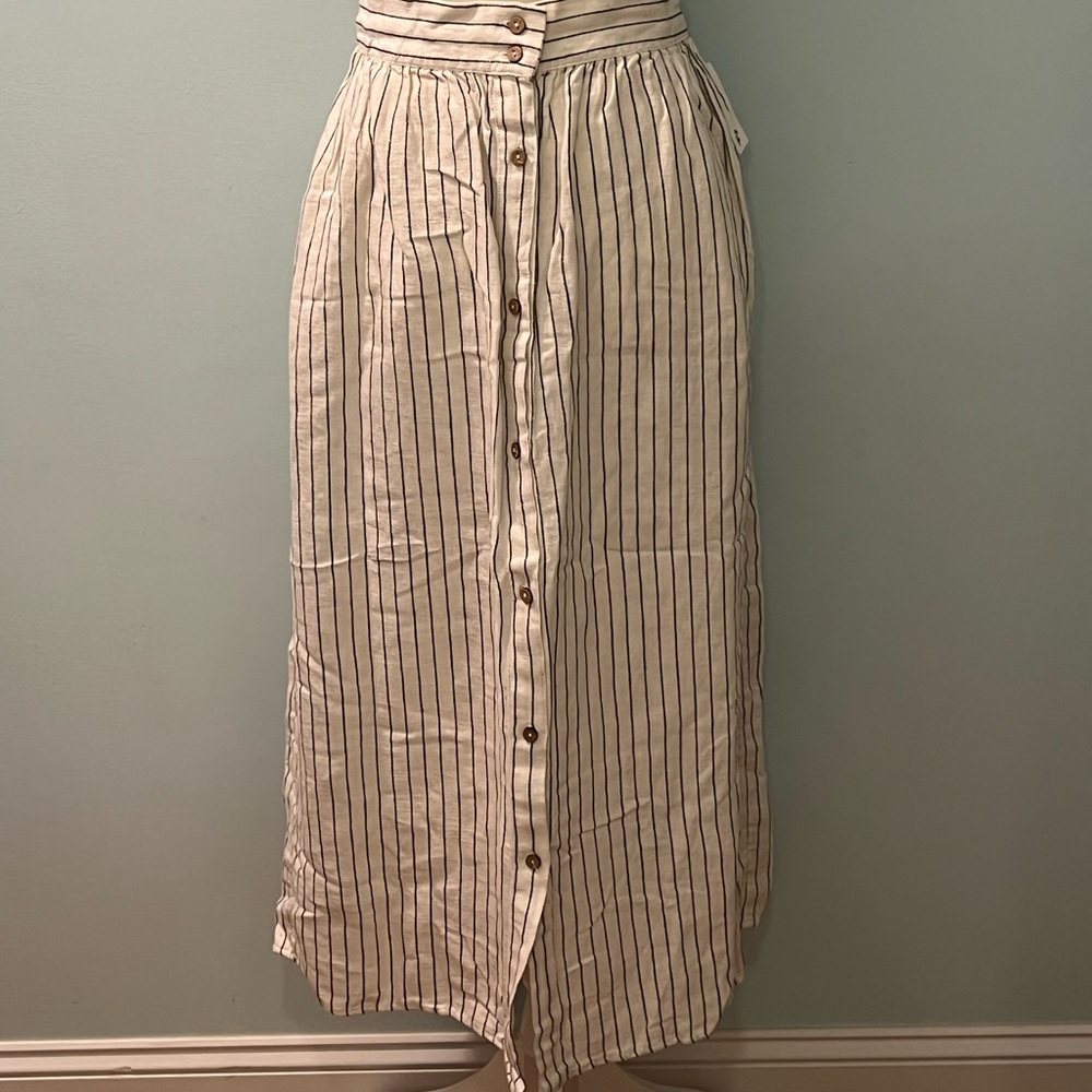 Striped midi skirt